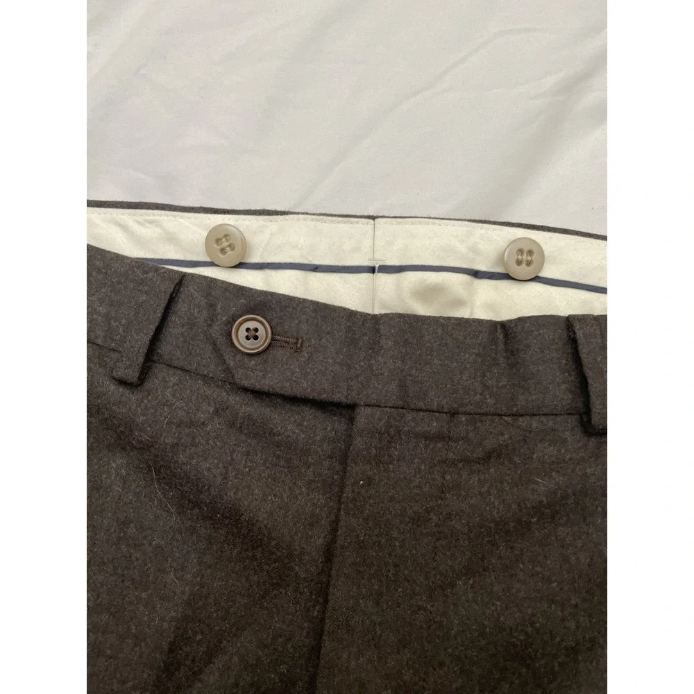 Brooks Brothers Milano 100% Wool Pleated Dress Pants Men's 36x28 Brown